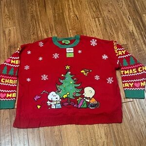 PEANUTS CHARLIE BROWN SNOOPY CHRISTMAS SWEATER Sz 3x nwt women’s sweater